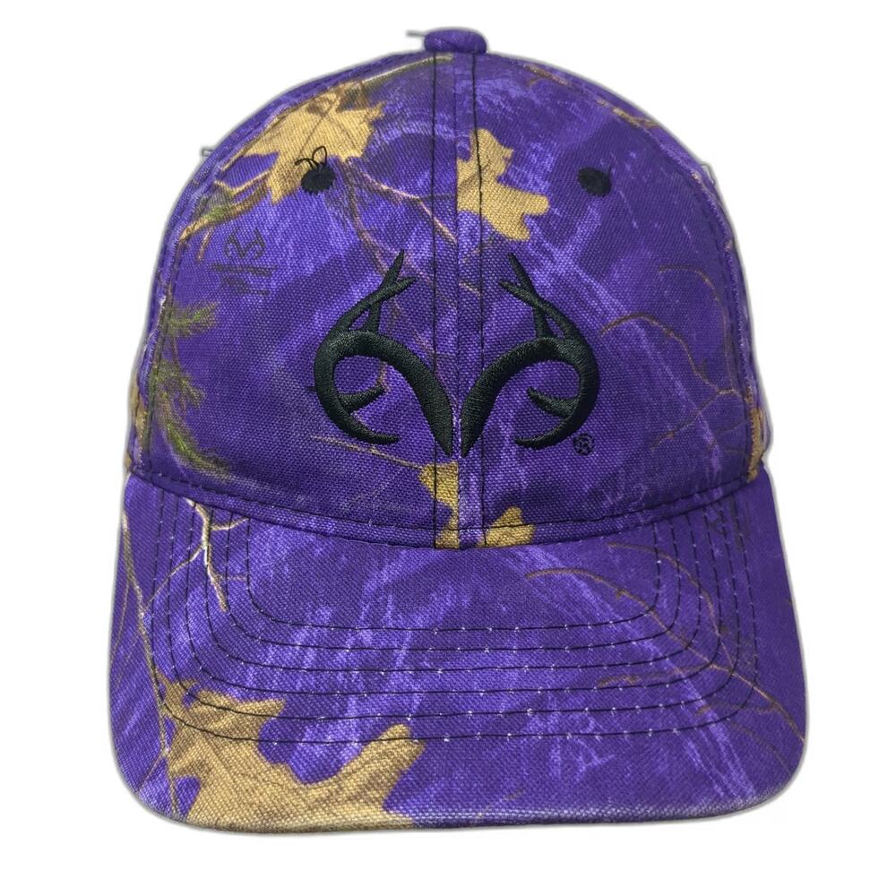 Realtree Antler Purple Camo Baseball Cap One Size Hat Strapback Hunting Logo